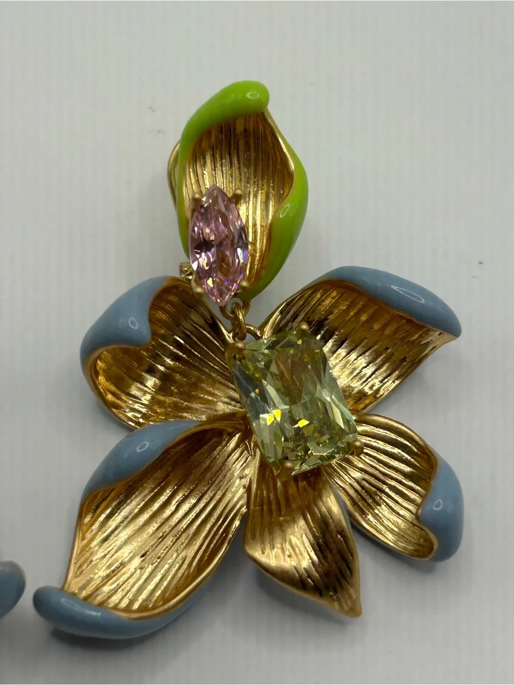 Kate Spade Floral Frenzy Drop Earrings with Green, Pink and Blue Accent